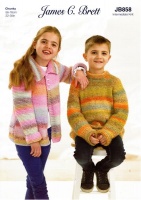 Knitting Pattern - James C Brett JB858 - Marble Chunky - Jacket and A-Line Sweater